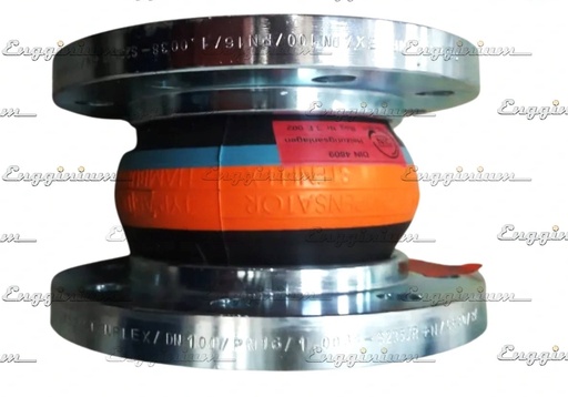 Rubber compensator, DN100 [HT water, PN10/16, Orange/Blue label]