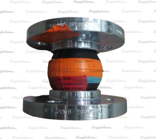 Rubber compensator, DN40 [HT water, PN10/16, Orange/Blue label]